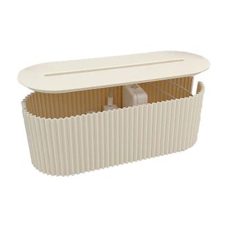 OEM Caja Para Gesti&oacute;n De Cables, Organizador De Cables, Caja De Almacenamiento De Pl&aacute;stico Para Oficina Y Hogar, 33x13x11 Cm (blanco Roto)