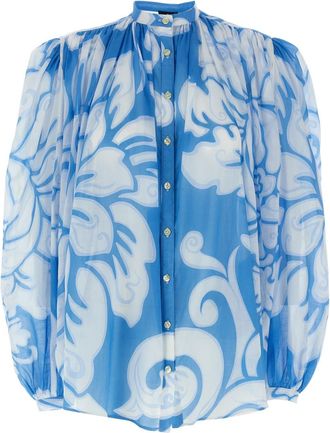 Etro Light Blue Floral shirt