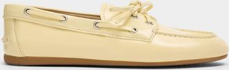 Miu Miu Leather Lace-Up Moccasins