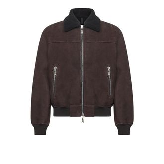 Tagliatore Leather Jackets, male, Brown, Size: 2XL Shearling Jacket