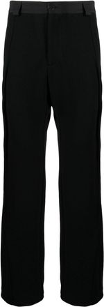 Kiko Kostadinov gathered straight-leg trousers - men - Polyamide/Viscose/Elastane/Polyester/Elastane/Virgin Wool/Cotton - 50 - Black