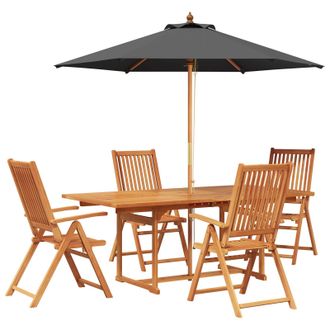 vidaXL Conjunto De Comedor Exterior Con Parasol 6 Uds. Vidaxl
