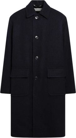 Dries Van Noten Single-Breasted Coats - Heren - Mantel - Blauw - L - Jassen