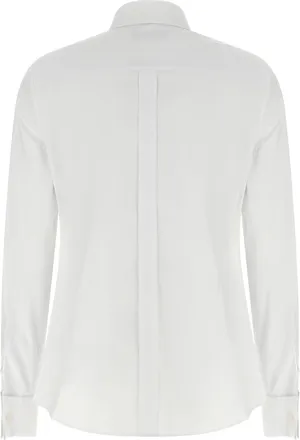 Dolce & Gabbana Tuxedo-Inspired Cotton Blouse - White