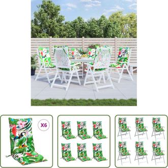 vidaXL Cuscino da giardino - Cuscini per Sedia Schienale Alto 6pz Multicolore Tessuto Oxford