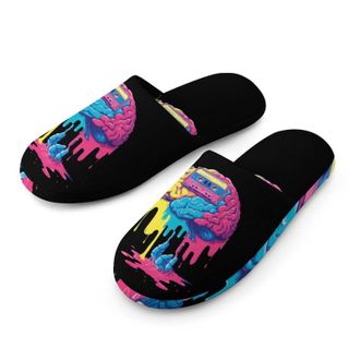 Generic Music Brain Cassette Tape Mens House Slippers Slip Indoor Slipper On Shoes Warm Outdoor