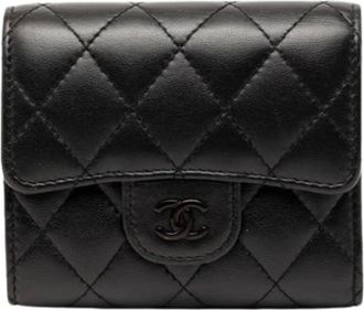 Chanel Pre-owned Wallets, female, Black, Size: ONE SIZE Pre-owned Matelasse Wallet (tri-fold)
