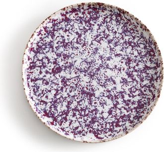 AM.PM Set van 4 platte borden in aardewerk met email, Hortensia