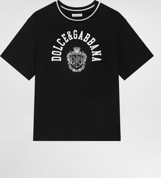 Dolce & Gabbana Jersey T-shirt With Print - Man Black 10 Years