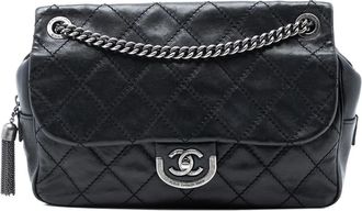 Chanel 2013-2014 Paris Edinburgh Jumbo Quilted Calfskin Coco Sporran Flap shoulder bag - Nero