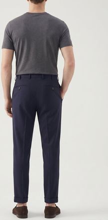 Brunello Cucinelli Wool Tailored Trousers - Navy