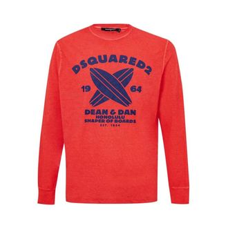 Dsquared2 Heren, Tops, Rood, Maat: M Katoen