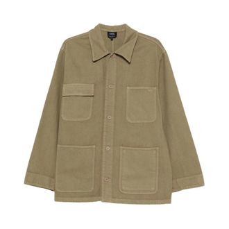 A.P.C. Shirts - male - A.P.C. - Light Jackets - Green - M - Jackets