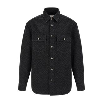 Casablanca Jassen, Heren, Zwart, S, Katoen, Jacquard Monogram Shirt Jacket