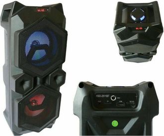 Trade Shop Trade Shop - Cassa Speaker Fm Bluetooth Ricaricabile Sd Usb Aux 2 Portatile Microfono 2511bt