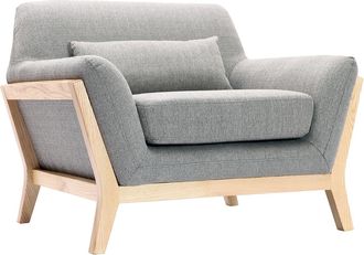 Miliboo Miliboo - Sill&oacute;n Dise&ntilde;o Gris Patas Madera Yoko