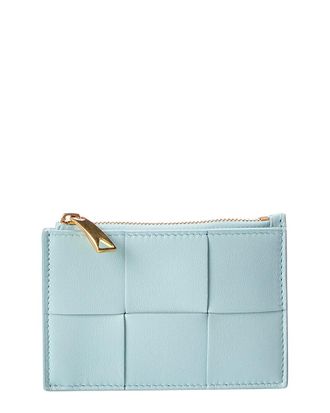 Bottega Veneta Cassette Zippered Intreccio Leather Card Case