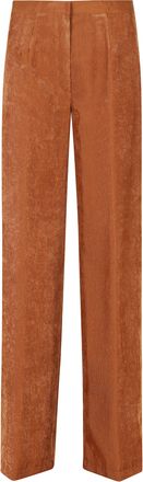 Forte_Forte Turmeric High-Waisted Ribbed Viscose Velvet Wide-Leg Pants