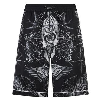 Philipp Plein Heren, Korte broeken, Zwart, Maat: 2XL Zijde