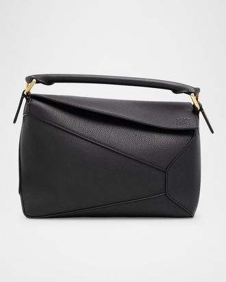 Loewe Puzzle Edge Small Top-Handle Bag in Grain Leather
