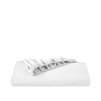 Bare Home 100% Organic Cotton Percale Cooling Fitted Sheet - Split Head King in White at Nordstrom