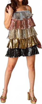 BuddyLove Sequin Tiered Dress In Multi