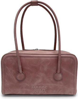 Margesherwood Soft Boston Small Nubuck Leather Shoulder Bag in Tea Rose Pull-Up at Nordstrom