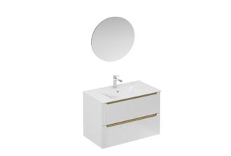 Puma Naturel - Conjunto De Ba&ntilde;o Con Lavabo Que Incluye Mezclador De Lavabo, Ca&ntilde;o Y Sif&oacute;n Stilla, Blanco Brillante (ksetstilla023)