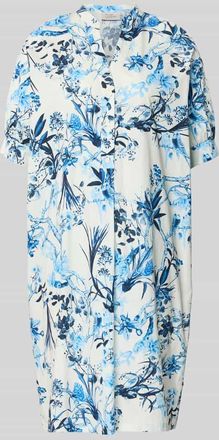 robe l&eacute;g&egrave;re Knielanges Hemdblusenkleid mit Tunika-Ausschnitt in Hellblau, Gr&ouml;&szlig;e 34