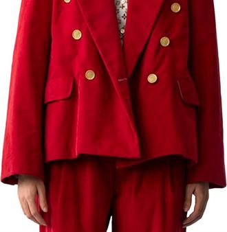 Alix of Bohemia Augusta Corduroy Blazer In Red Ruby