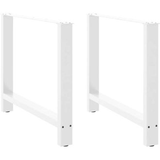 vidaXL Vidaxl - Patas Para Mesa De Comedor Blancas (2 Unidades, 100 X 72-73 Cm, Acero)