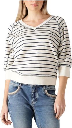 Mos Mosh MOS Mosh, Hoodies & sweatvesten, Dames, Veelkleurig, S, Mmmaggie Stripe Sweatshirt