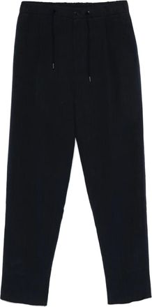 Giorgio Armani Pantaloni in lino con pieghe - Blu