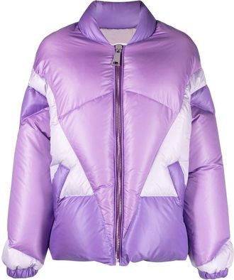 Khrisjoy heart-motif padded jacket - women - Polyester/Polyester/Feather Down - 01 - Purple