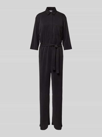 Jake*s Casual Jumpsuit mit Bindeg&uuml;rtel und Brusttasche in Black, Gr&ouml;&szlig;e XS