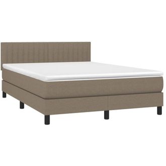 vidaXL Vidaxl - Cama Box Spring Con Colch&oacute;n Tela Gris Taupe 140x200 Cm