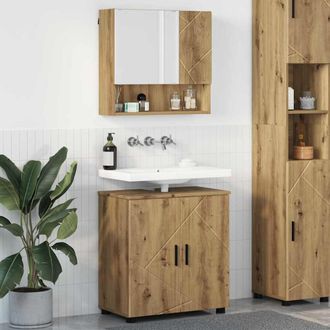 vidaXL Vidaxl Set Di Mobili Per Il Bagno 2 Pz Rovere Artigianale