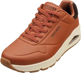 Skechers Mens Uno Tailored Air Sneaker, Cognac Duraleather, 10 UK