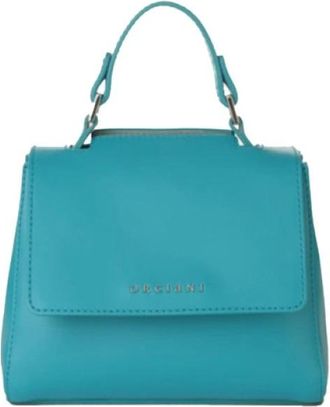 Orciani Liberty/Vanity Tas met Afneembare Schouderband - Dames - Handtassen - Blauw - ONE Size - Leer - Tassen