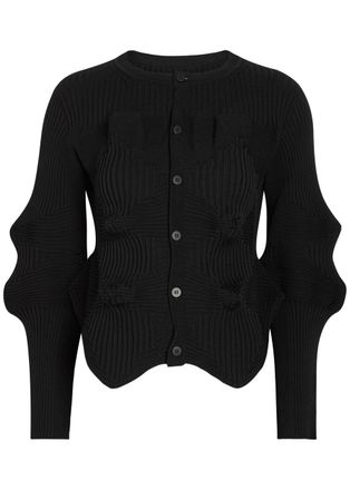 Issey Miyake Sculpted Knit Cardigan - Black - 2