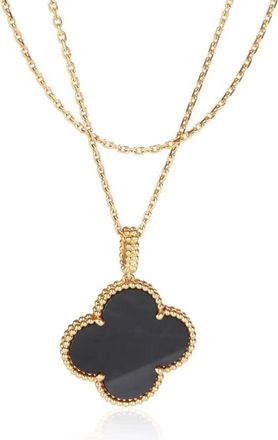 Van Cleef & Arpels Pre-Owned Van Cleef & Arpels Yellow Gold Onyx Magic Alhambra Necklace