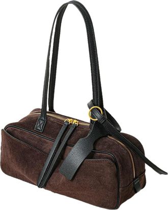 Generic JCVBN Niche Matte Bowling Commuter Large Capacity Leather Handbag Shoulder Bag For Women Top-handle Bags