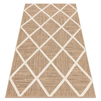 RugsX Rugsx - Spark 0708a Alfombra Beige / Crema - Conducci&oacute;n, Diamantes, Sisal, Estructural Beige 140x190 Cm