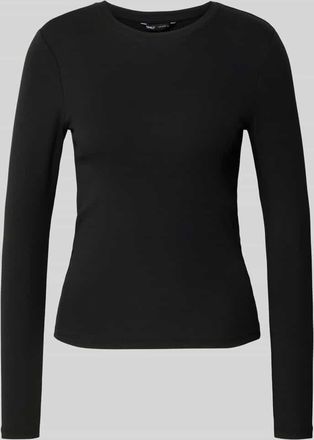 Only Slim Fit Langarmshirt aus Baumwoll-Mix Modell RILEY in Black, Größe XL