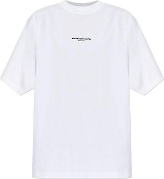 Alexander Wang White Logo Crew Neck T-Shirt