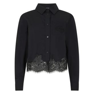 Philipp Plein Dames, Blouses & Shirts, Zwart, Maat: M Katoen