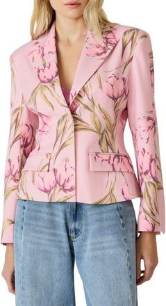 Steve Madden Regina Print Blazer in Rosette Pink at Nordstrom, Size X-Large