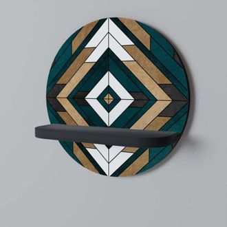 OEM Geometr&iacute;a Art&iacute;stica Estante Redondo Negro