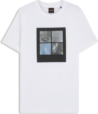 BOSS Printed-artwork T-shirt in cotton jersey