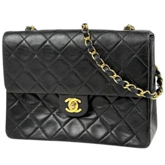 Chanel Pre-owned Leather chanel-bags - Dames - Pre-owned - Zwart - Maat: ONE Size Leer